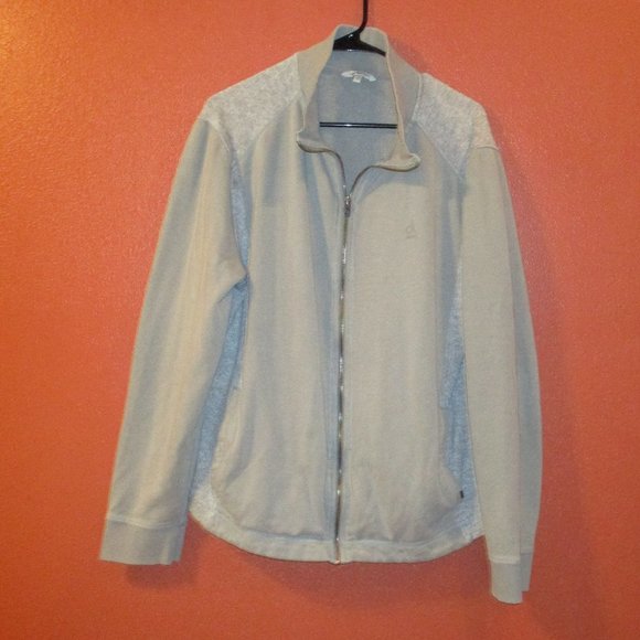 Calvin Klein Men X Large Gray Full Zip Pockets Outdoors Long Sleeve Jacket